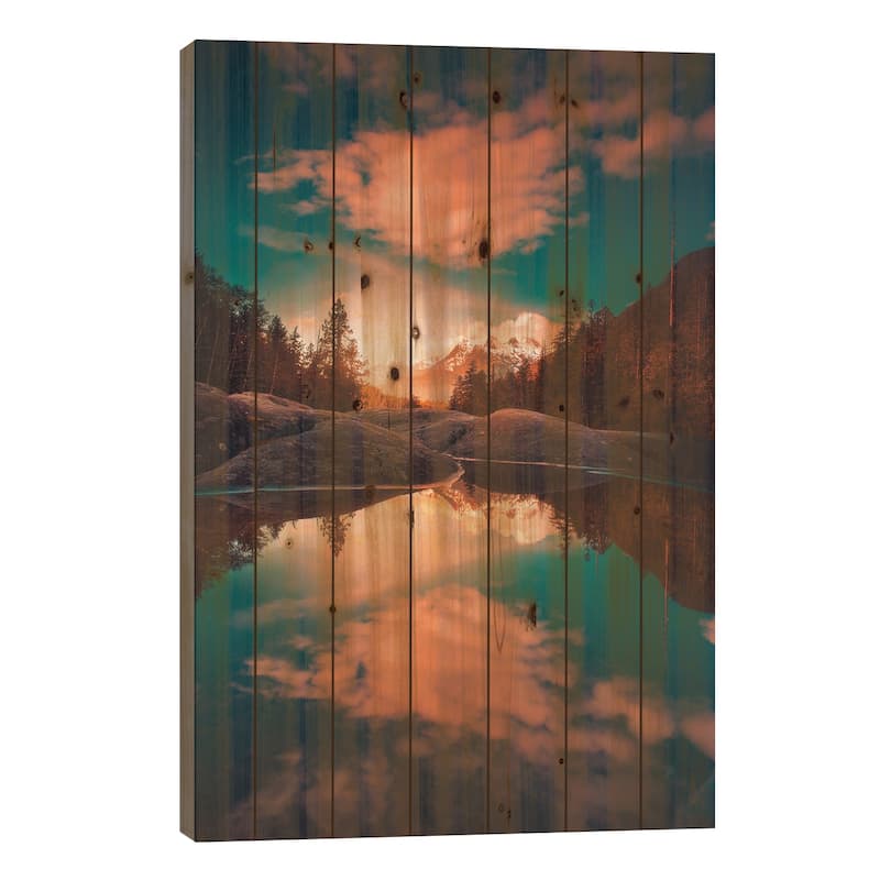 Collateral Colours Print On Wood by Zach Doehler - Multi-Color - 26x18x1.5