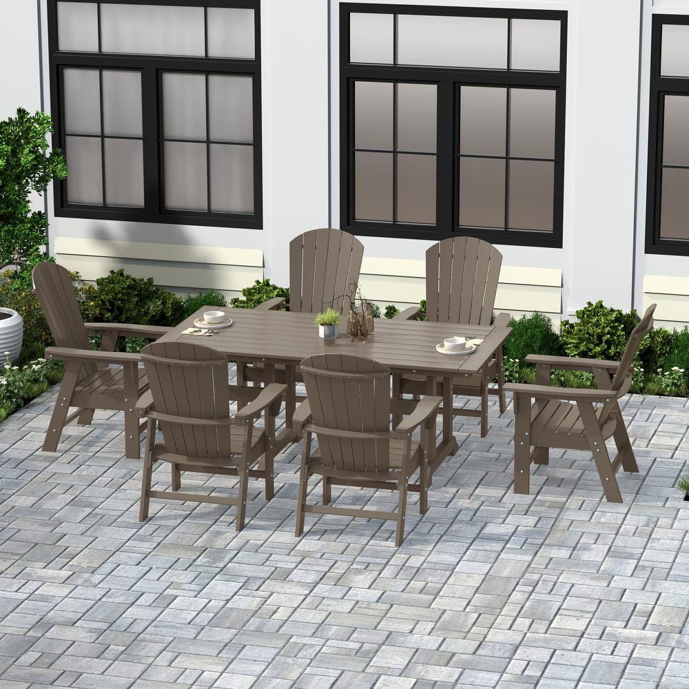 Altura 7-Piece Poly Eco-Friendly All Weather Outdoor Dining Set with Armchairs