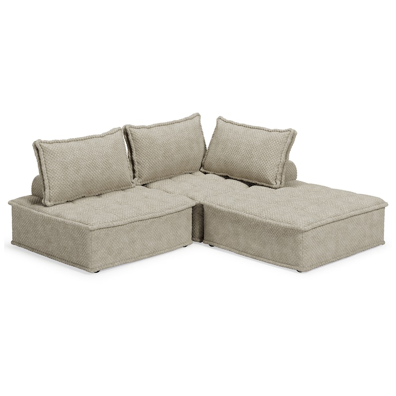 Bales Boho-Chic Modular Taupe Accent Chair - 40"W x 40"D x 30"H