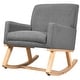 preview thumbnail 4 of 19, Costway Mid Century Rocking Chair Upholstered Armchair w/ Lumbar Grey