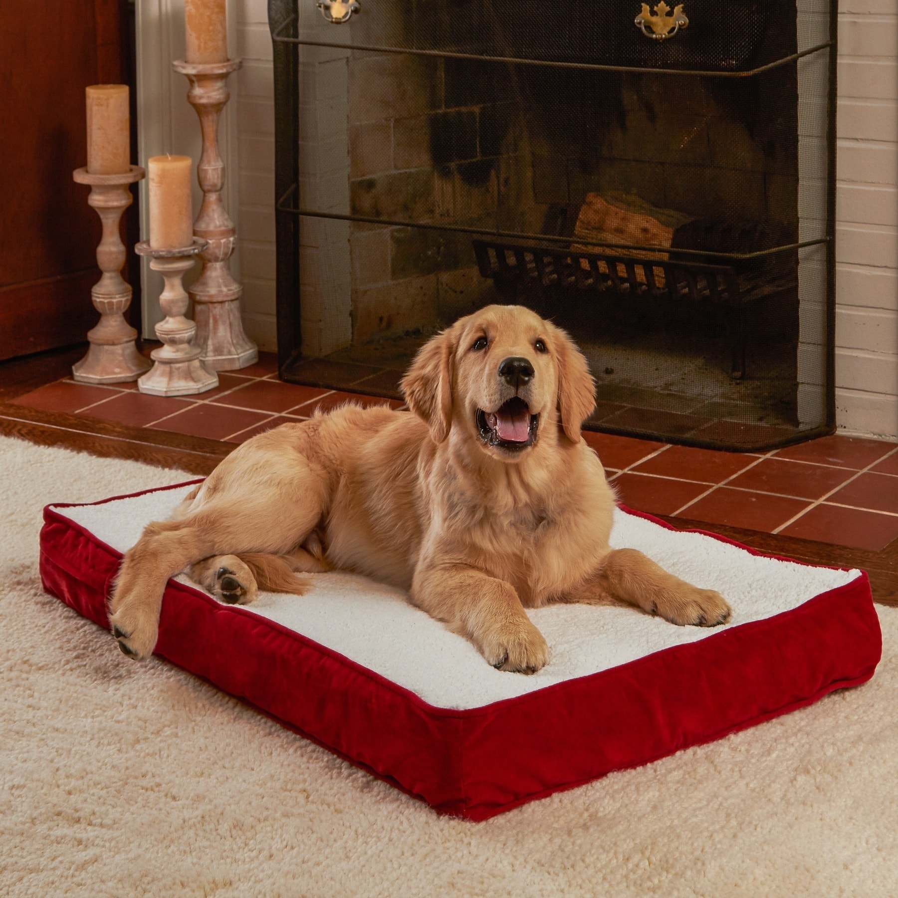 Happy Hounds Ozzie Deep Red Orthopedic Dog Bed