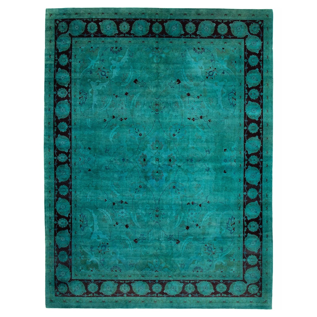 ECARPETGALLERY Hand-knotted Vibrance Teal Wool Rug - 9'0 x 11'10