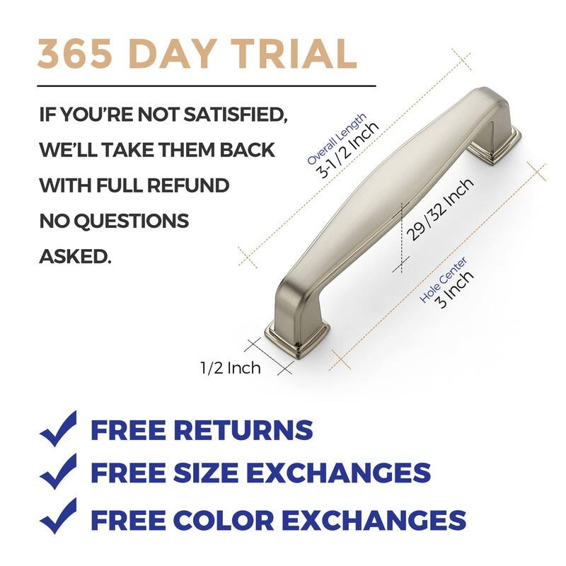 30 Pack Solid 3 Inch Drawer Handles