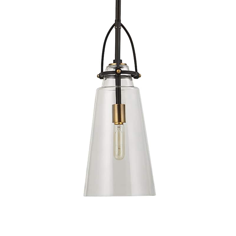 Black Glass Hanging Pendant Ceiling Light Fixture - 20"
