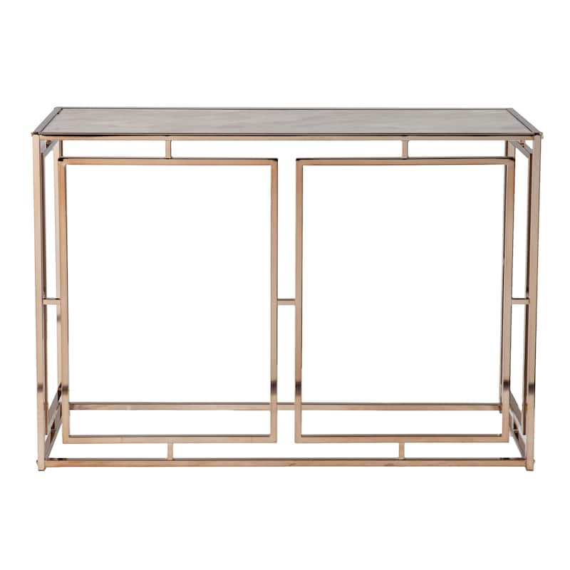SEI Furniture Simons Faux Marble Geometric Console Table