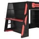 preview thumbnail 15 of 45, Full Size Gaming Loft Bed with Bulit-in Desk and RGB Light, Wooden Loft Bedframe with Multi-storage Shelves and Ladder for Kids