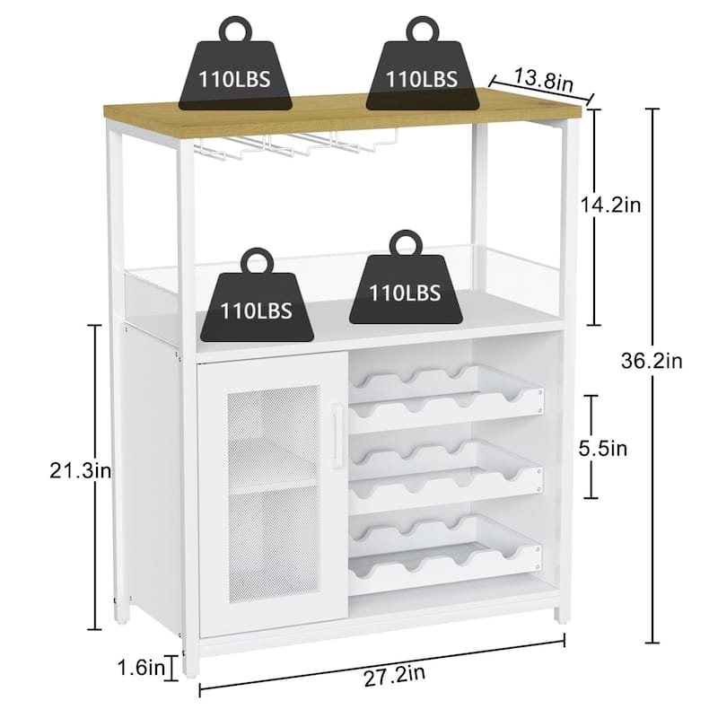 Wine Bar Cabinet with Storage,Small Liquor Cabinet,Bar Cabinet with Glass Holder