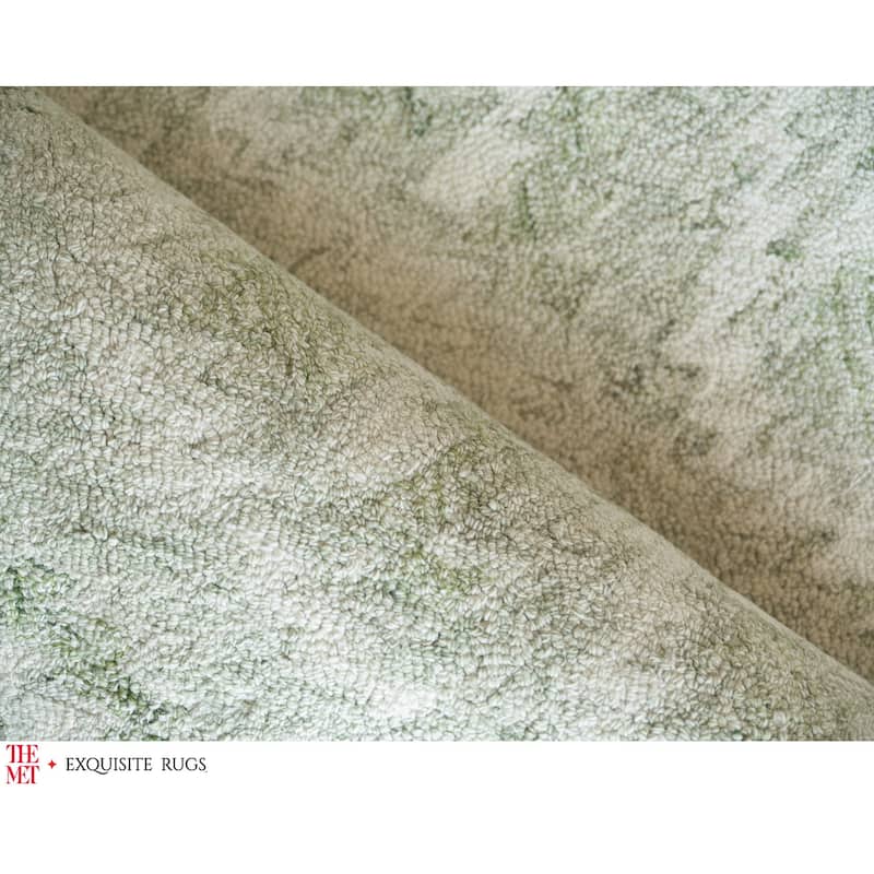 The Met X Exquisite Rugs Bargello Light Green Area Rug