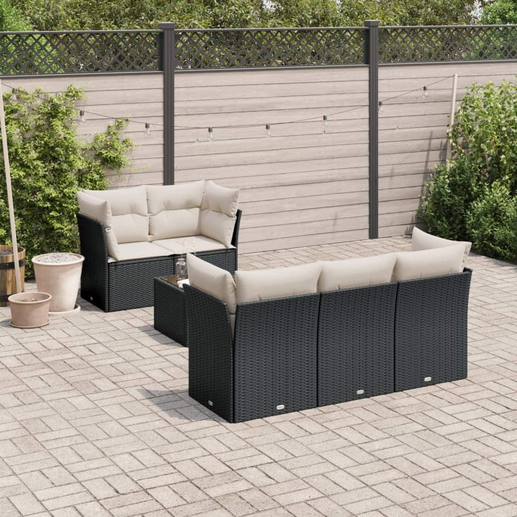 vidaXL Garden Sofa Set Black