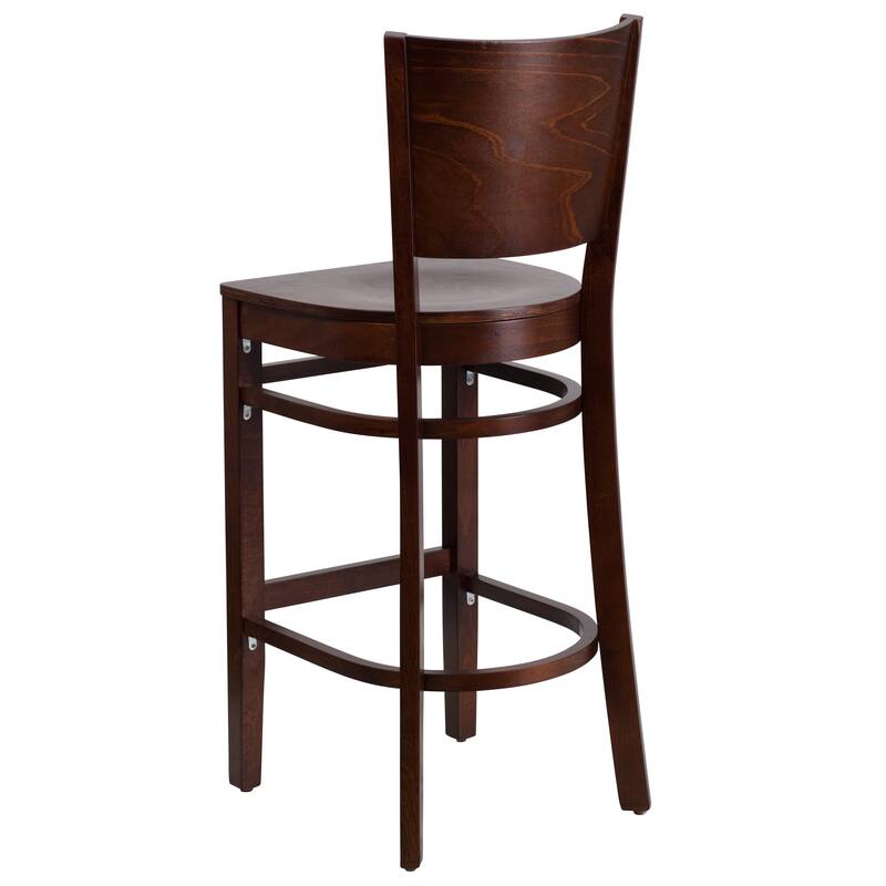2 Pk. Lacey Series Solid Back Wooden Restaurant Barstool - 16.75"W x 18"D x 43.5"H - 16.75"W x 18"D x 43.5"H