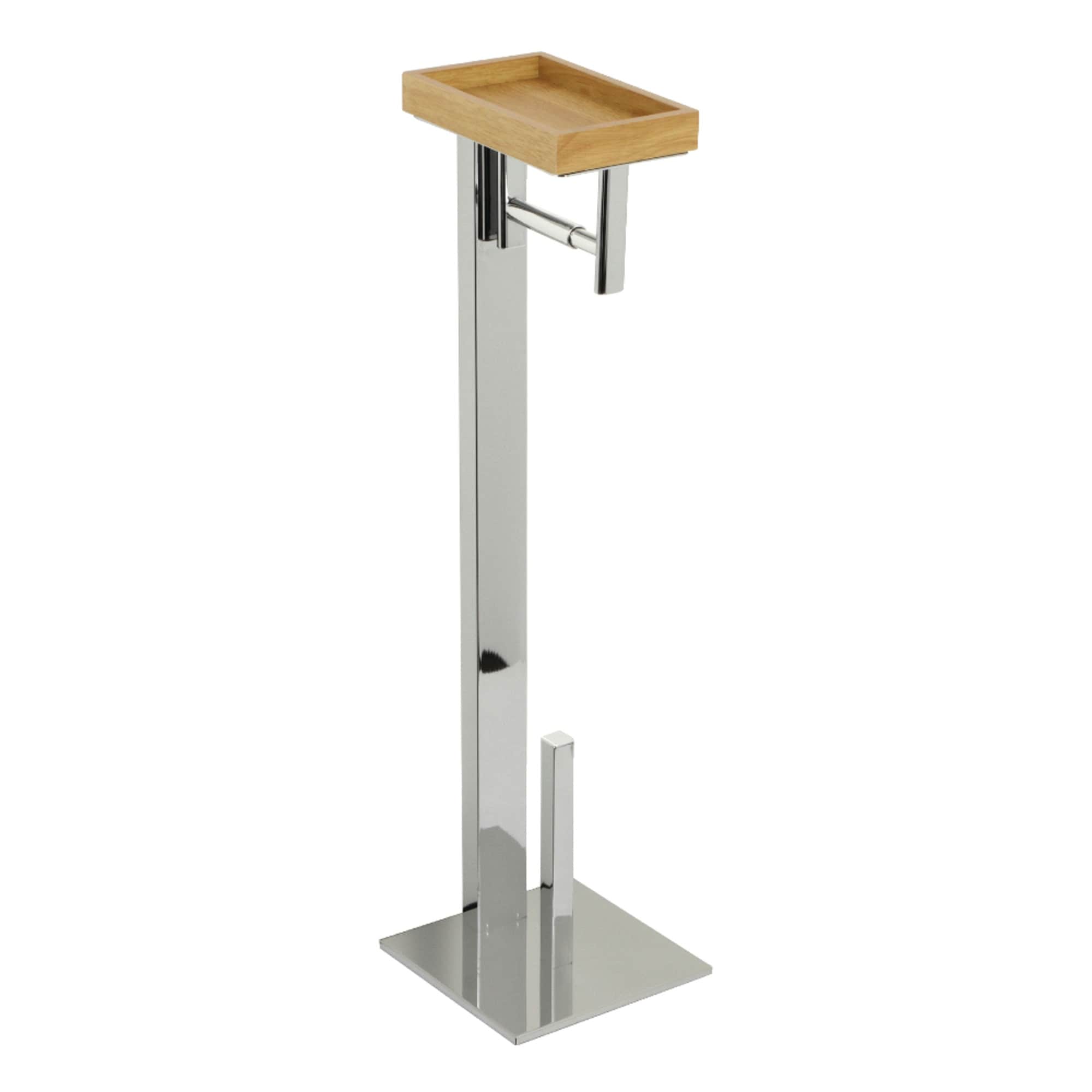 Edenscape Freestanding Toilet Paper Holder with Storage Shelf in Polished Chrome
