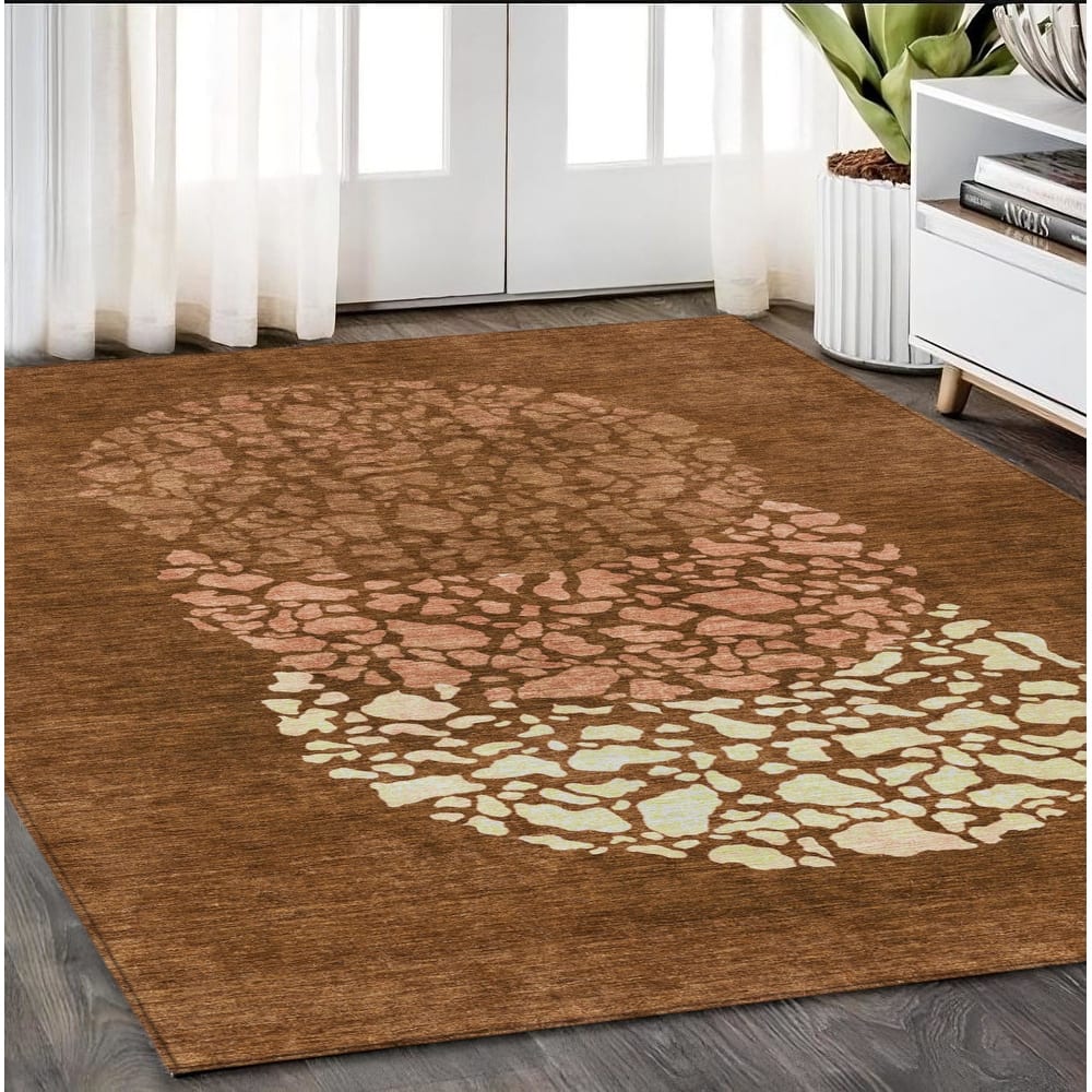 HomeRoots Abstract Transitional Rectangle Outdoor Rug