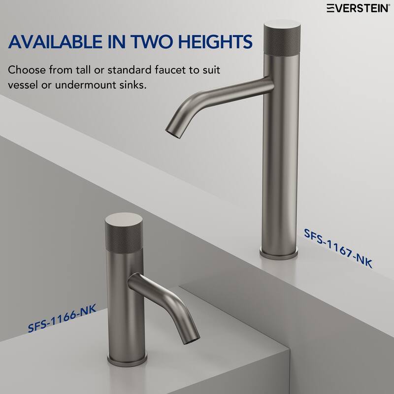 Modern 1-Handle Single Hole Bathroom Faucet with Anti-Slip Handle