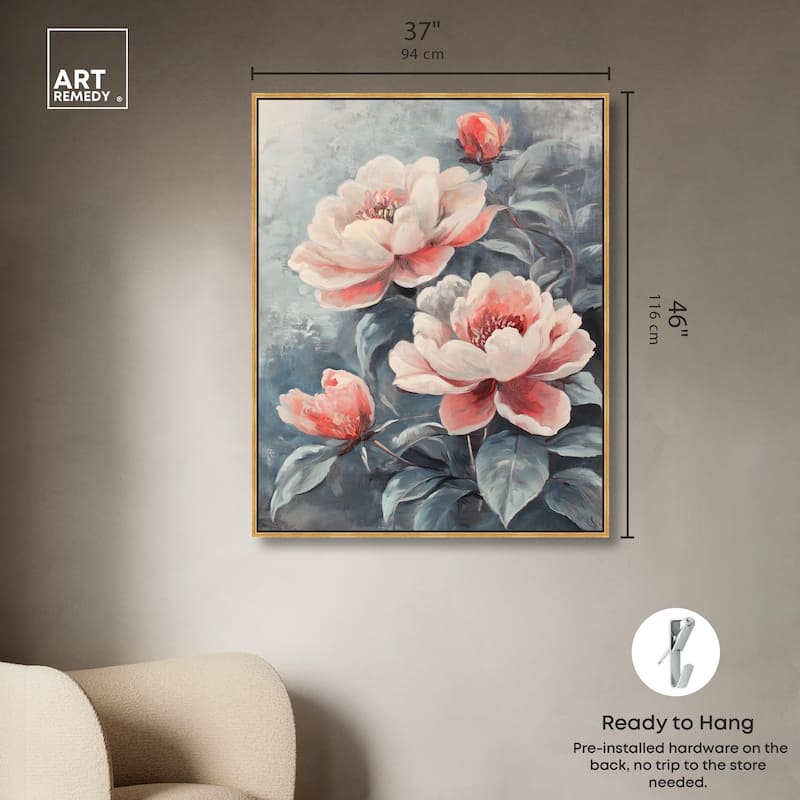 Blush Peony Canvas by Art Remedy