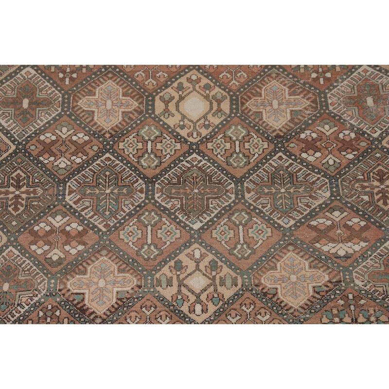 Garden Design Bakhtiari Persian Vintage Rug Hand-Knotted Wool Carpet - 6'10"x 9'10"