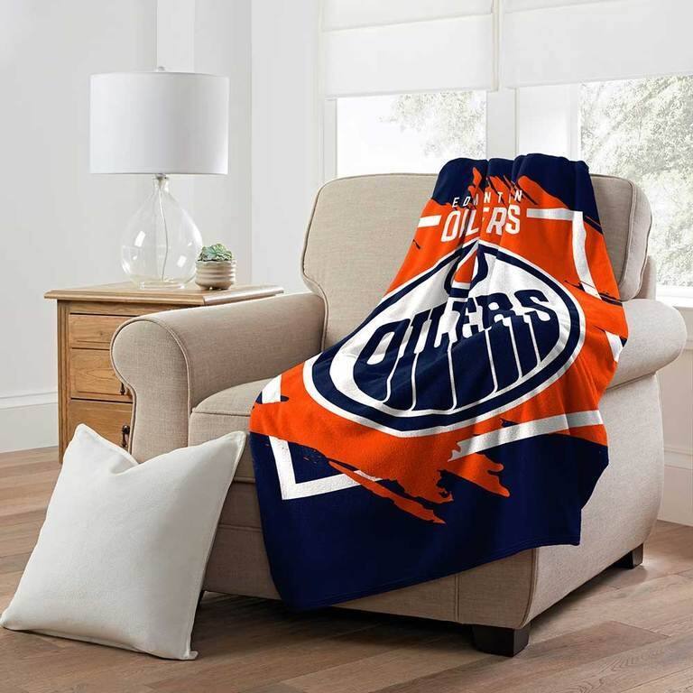 NHL Edmonton Oilers Dimensional Micro Raschel Throw Blanket