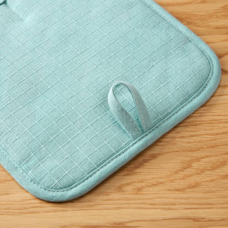 KITCHENAID Gourmet Series Gridlines Pot Holders 2-Pack Set, Heat Resistant up to 600°F, Soft Silicone Grip, Magnetic Cuff