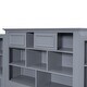 preview thumbnail 13 of 12, Twin Wood Storage Platform Bed w/ Vertical All-in-One Cabinet, Gray