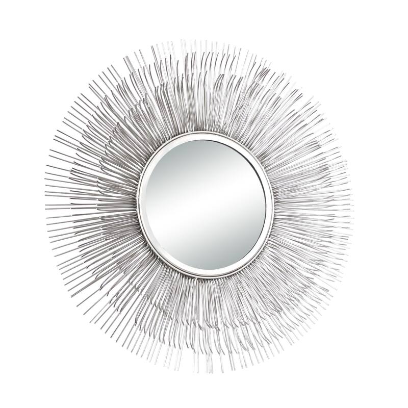 Metal Starburst Room Wall Mirror - Silver - Roche River Decor