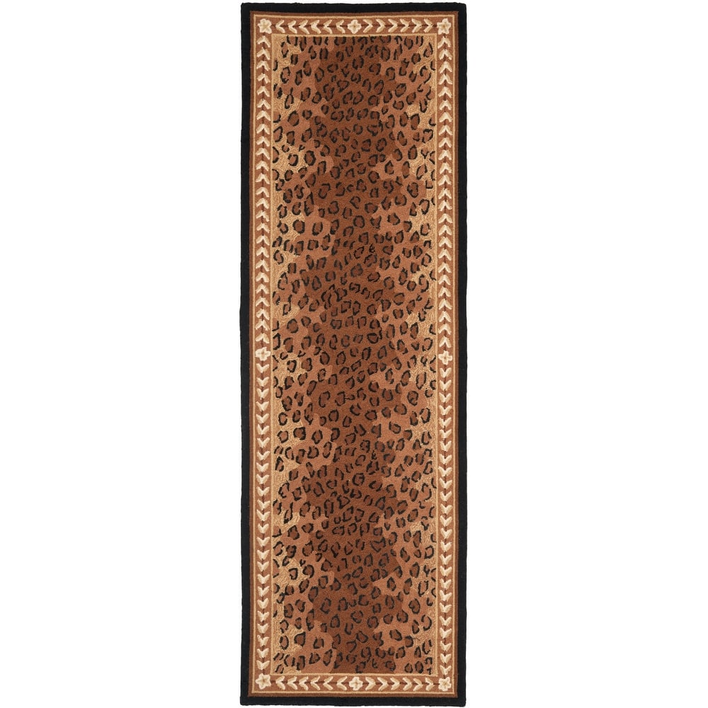 SAFAVIEH Handmade Chelsea Solar Garden Leopard French Country Wool Rug