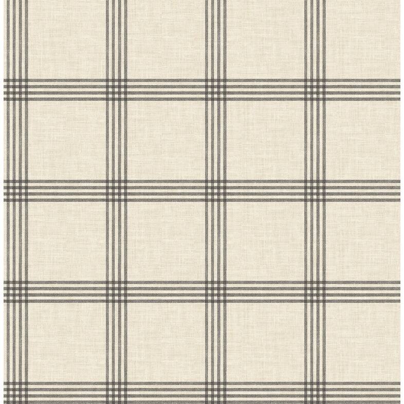 Chesapeake Twain Black Plaid Wallpaper - 20.5in x 396in x 0.025in