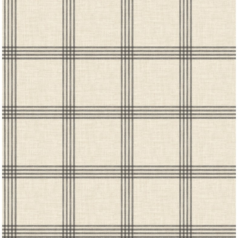 Chesapeake Twain Black Plaid Wallpaper - 20.5in x 396in x 0.025in