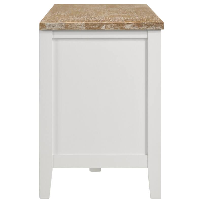 Angela 2-door Wooden 67" TV Stand Brown and White