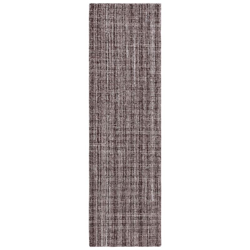 SAFAVIEH Handmade Abstract Lily Modern Wool Rug - 2'3" x 8' Runner - Brown/Grey