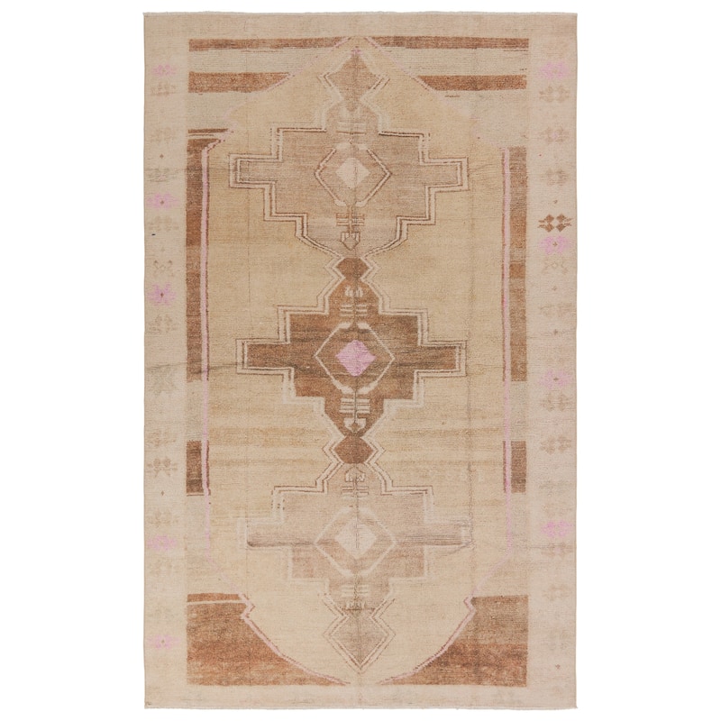 Kagne Medallion Tan/Pink Rug