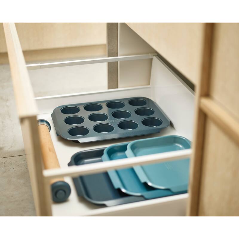 Joseph Joseph Nest Bake 12-cup Non-stick Muffin Pan with Easy Pull Handles