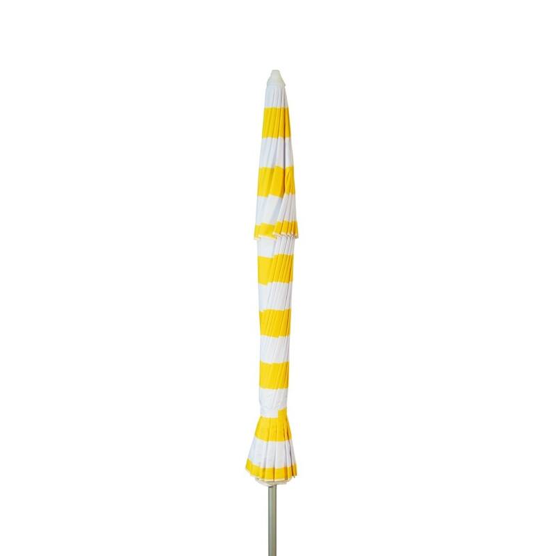 Premium 8 ft Yellow or Lime Stripe Patio & Beach Umbrella with Travel Bag