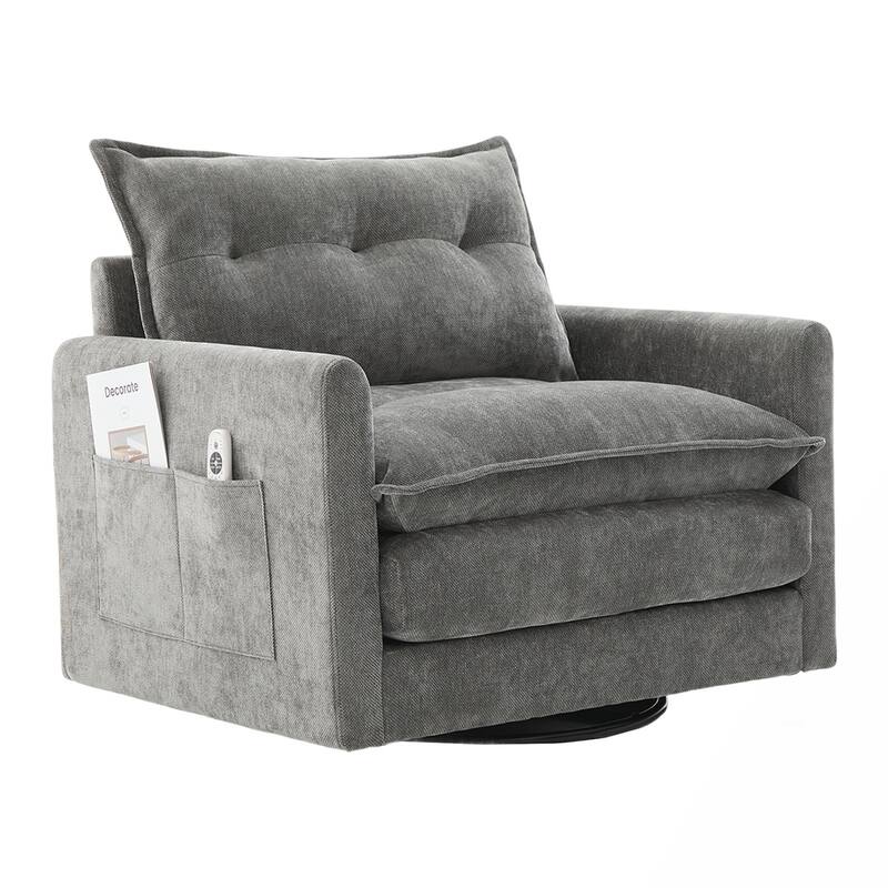 Chenille Swivel Accent ArmChair