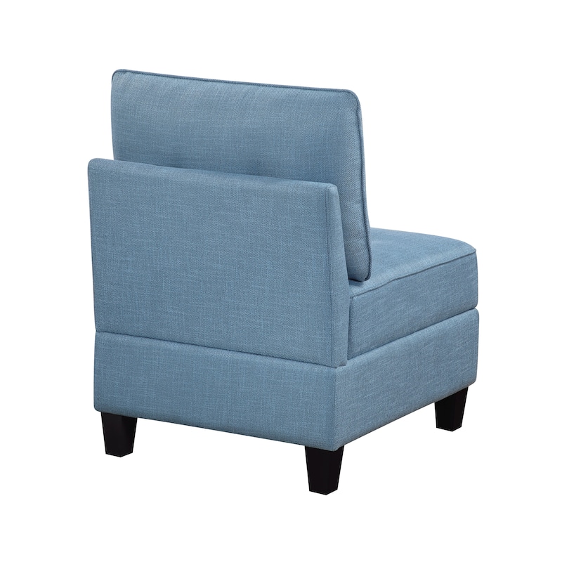 Dorian 26" Textured Fabric Armless Chair - Storage, Button-Tufted