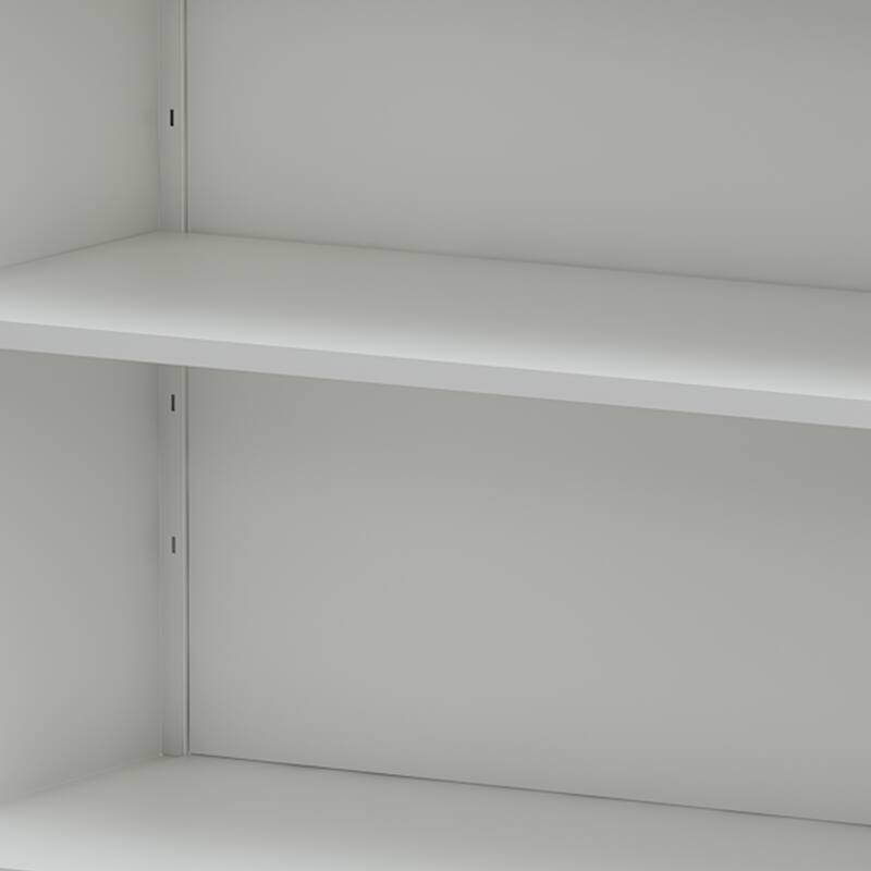 Tall Kitchen Pantry Storage Cabinet with Glass Doors & Adjustable Shelves