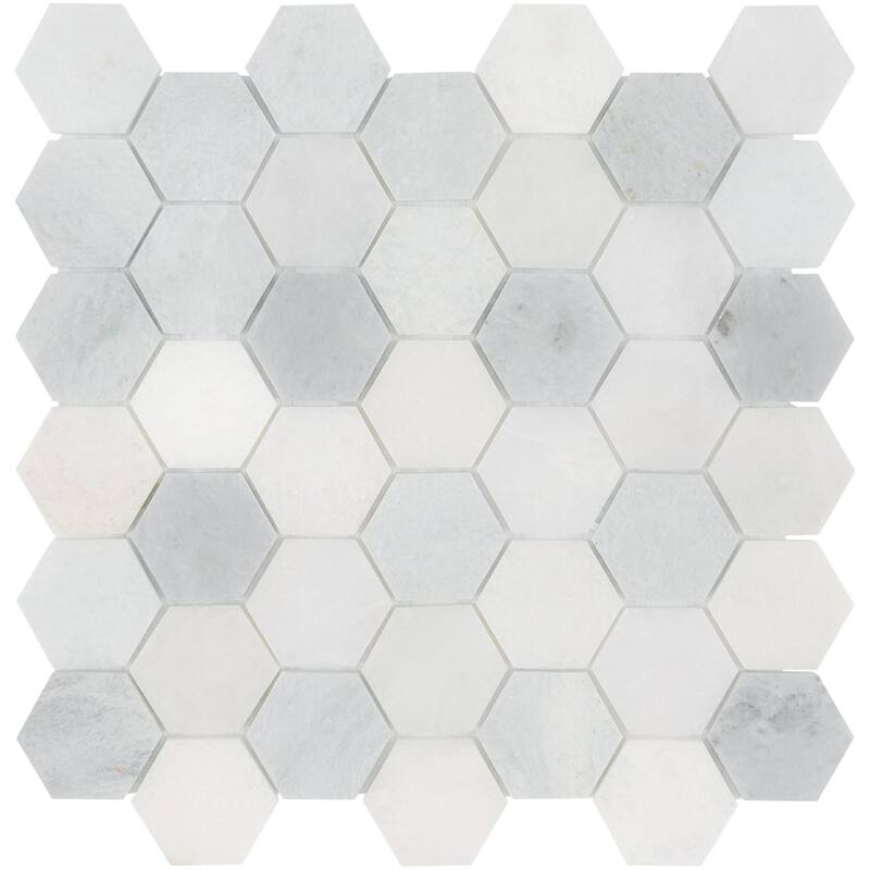 Ackland AKM-S-2X2HXP-CA 12" x 12" Marble Geometric Floor and Wall