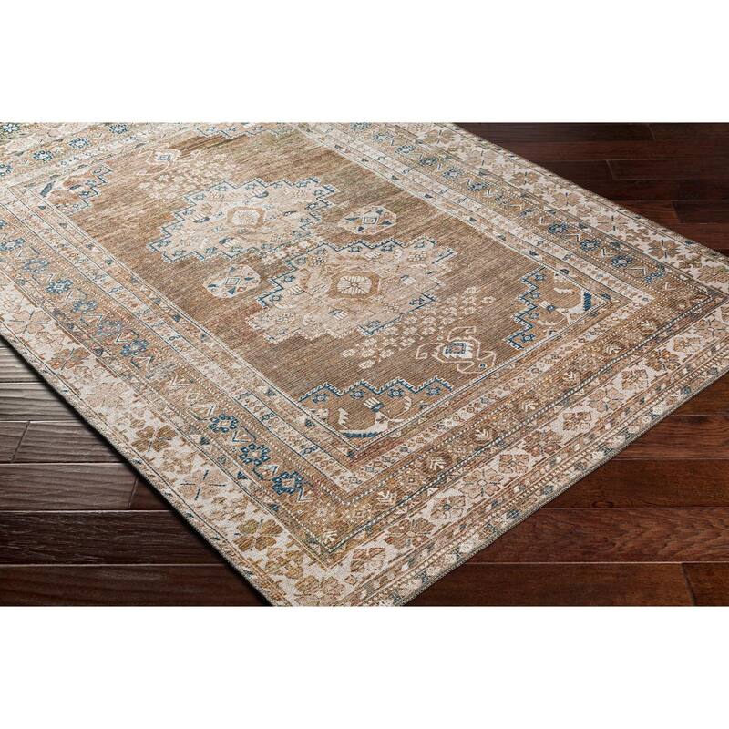 Livabliss Markus Persian Medallion Printed Machine Washable Area Rug