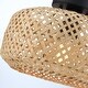 preview thumbnail 8 of 8, 1-Light Bohemian Bamboo Semi-Flush Mount Ceiling Light - D12"x H8.1" - 12'' W