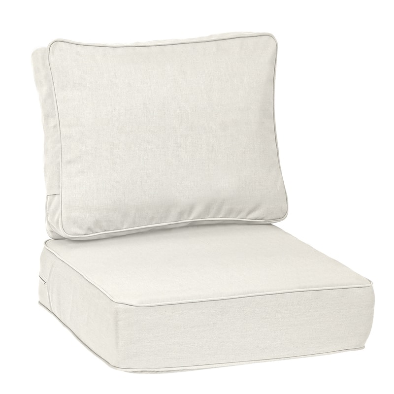 Aoodor 24x25x6 Inch Outdoor Patio Chair Cushions Set, Weather-Resistant Sunbrella Fabric Outdoor Cushion - 24"x25" - Spectrum Eggshell