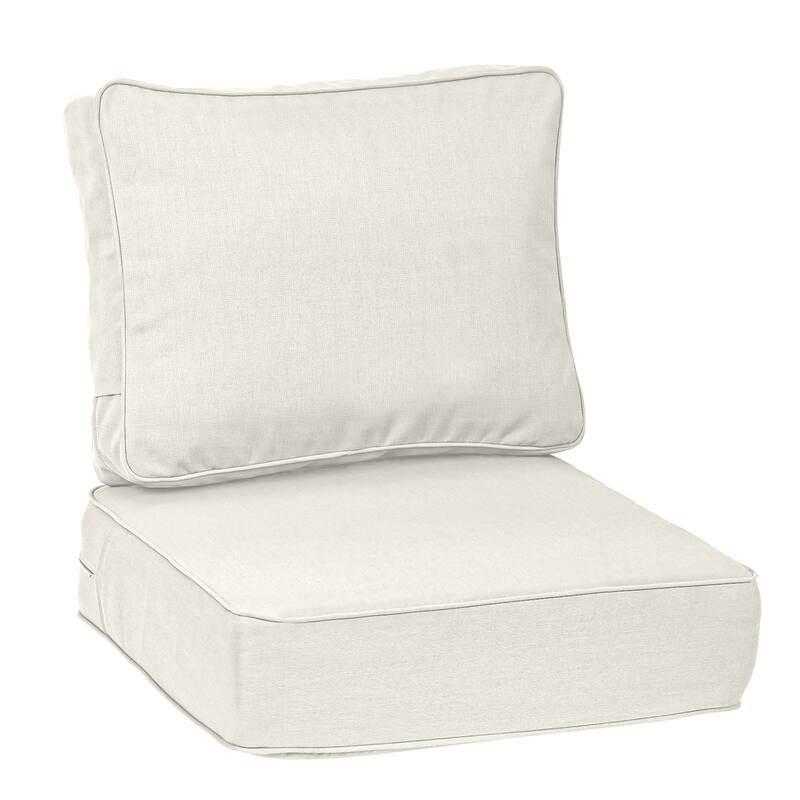 Aoodor 25x25x6 Inch Outdoor Patio Chair Cushions Set, Weather-Resistant Sunbrella Fabric Outdoor Cushion - Spectrum Eggshell