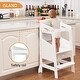 preview thumbnail 4 of 7, Height Adjustable Toddler Stool Helper with Safety Rail