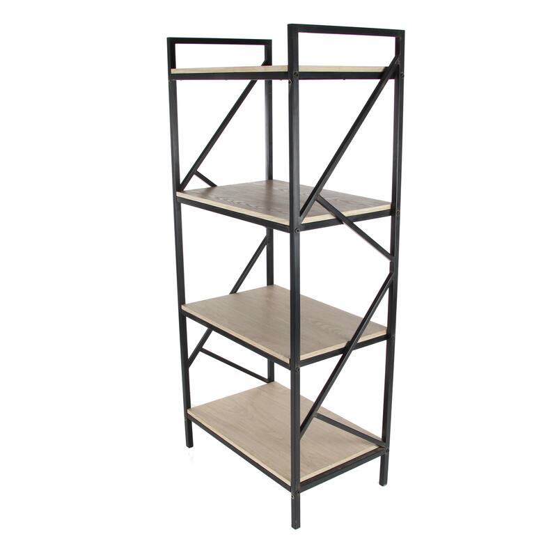 Black Wood Industrial Shelving Unit 56 x 25 x 15 - 25 x 15 x 56