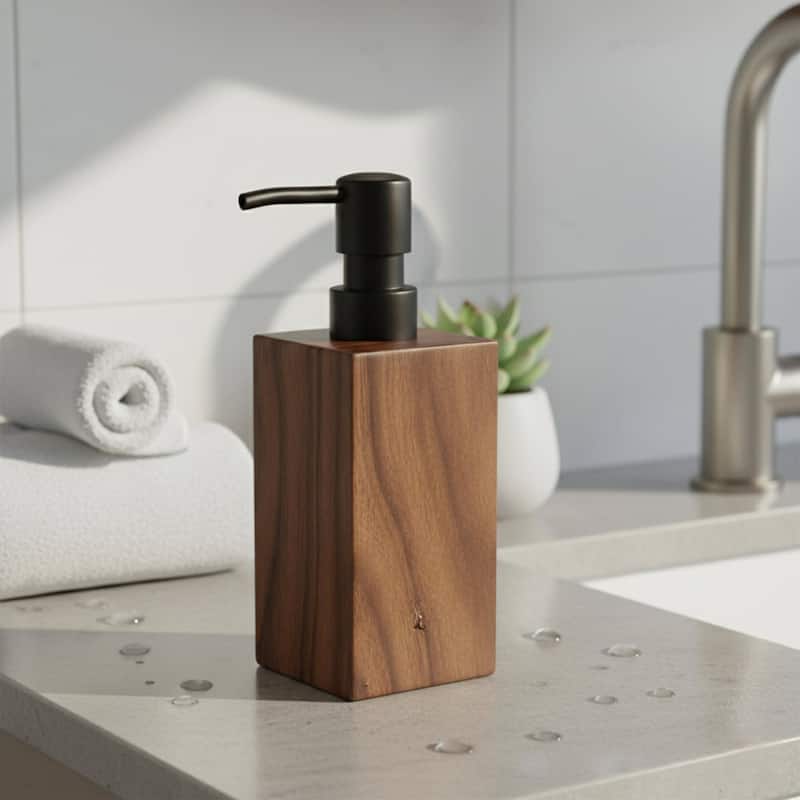 Acacia Wood Bathroom Accessory Set Collection