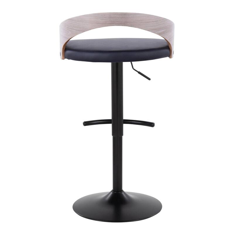 Grotto Adjustable Barstool with Back Base- Set Of 3