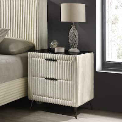 Mavela Wide Wale Corduroy Upholstery Nightstand