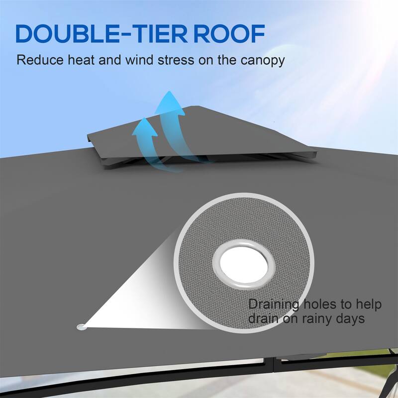 Double Roof Outdoor Gazebo Canopy Shelter
