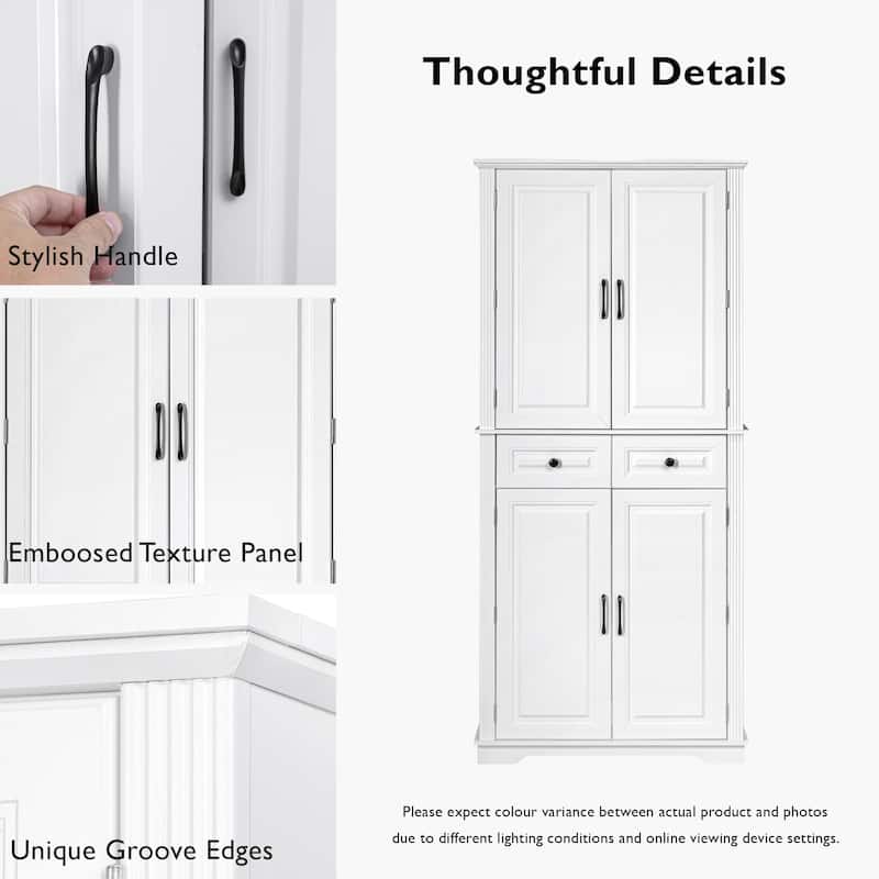 71" Tall Kitchen Pantry Cabinet with 3 Pull Out Cabinet Organizers