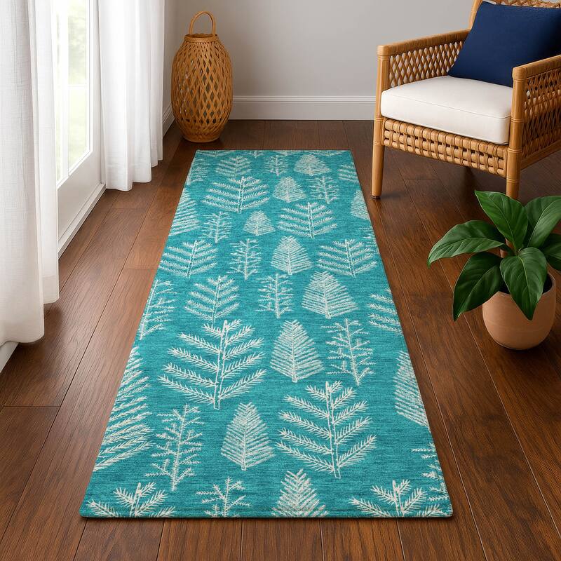 Premium Washable Super Soft Pinecone Mayfield Rug - Teal - 2'3" x 7'6"