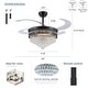 preview thumbnail 58 of 62, 48-Inch Crystal Fandelier with 4 Retractable Blades, Dimmable LED, App and Remote Control - 48 Inches