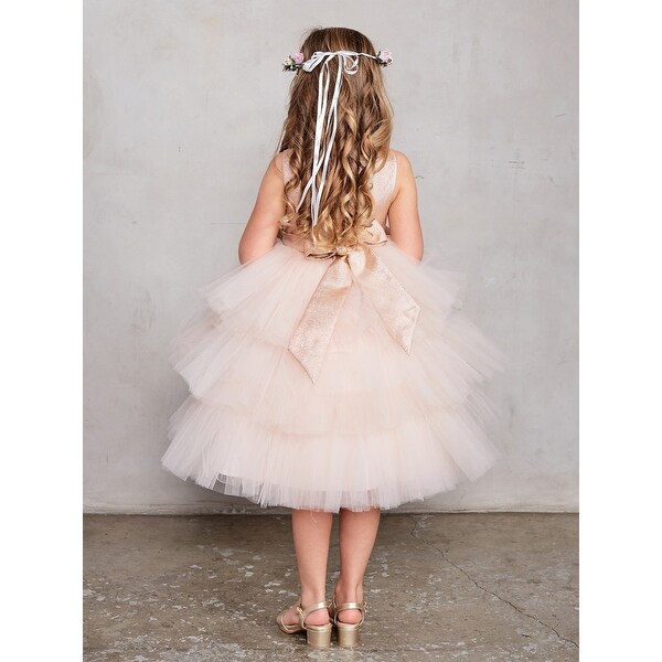 rose gold dress flower girl