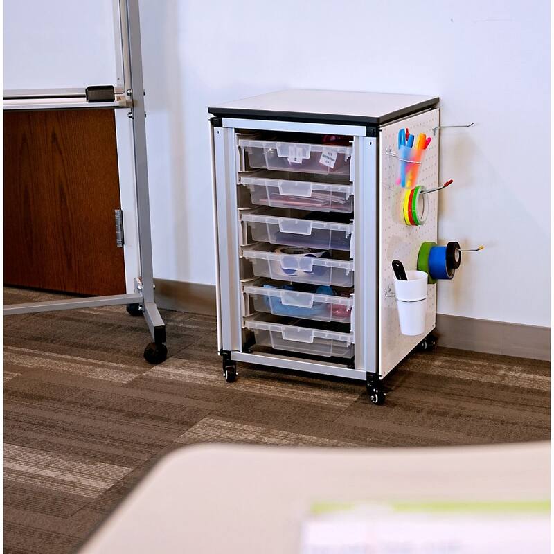 Modular Classroom Storage Cabinet - Single module with 6 small bins